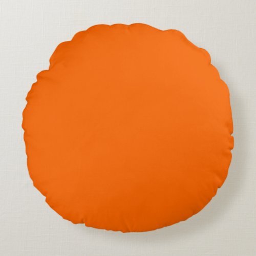 Neon Sunset Orange Solid Color  Classic Round Pillow