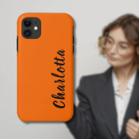 Neon Sunset Orange Solid Color Custom Personalize