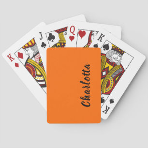 Neon Sunset Orange Solid Color Custom Personalize Poker Cards