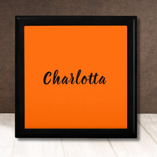 Neon Sunset Orange Solid Color Custom Personalized Gift Box