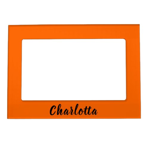 Neon Sunset Orange Solid Color Custom Personalized Magnetic Frame