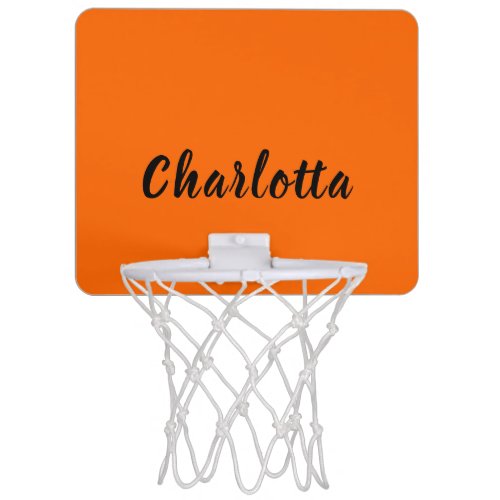 Neon Sunset Orange Solid Color Custom Personalized Mini Basketball Hoop