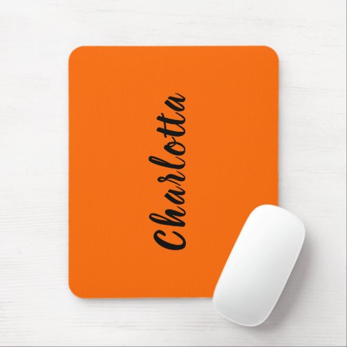 Neon Sunset Orange Solid Color Custom Personalized Mouse Pad