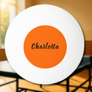 Neon Sunset Orange Solid Color Custom Personalized Ping Pong Ball