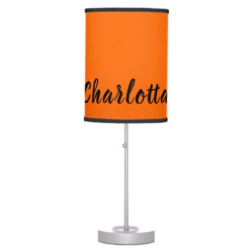 Neon Sunset Orange Solid Color Custom Personalized Table Lamp