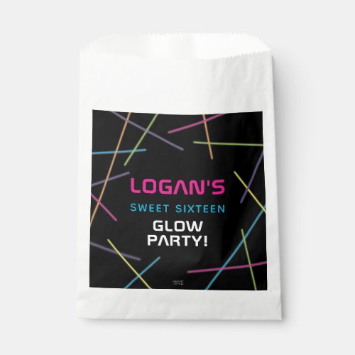 Neon Sweet 16 Birthday Glow Party Favor Bag