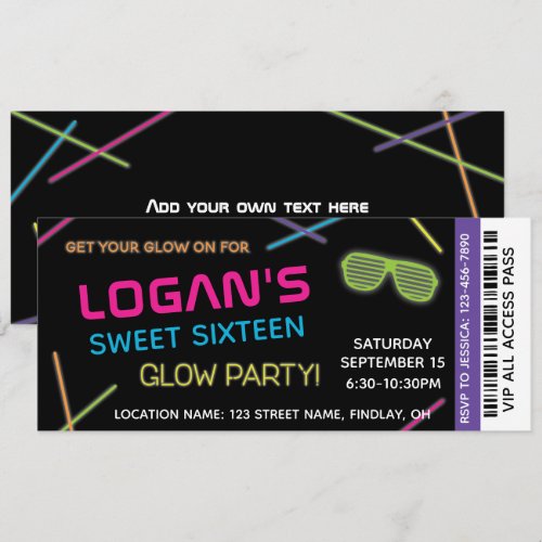 Neon Sweet 16 Birthday Glow Party