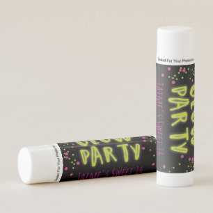 Neon Sweet 16 Dots Birthday Party Lip Balm