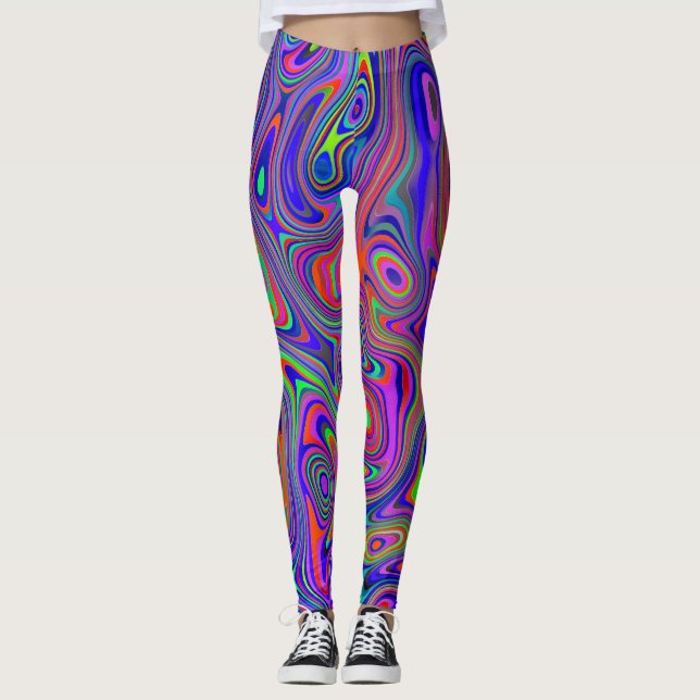 Neon Swirls Leggings (Front)