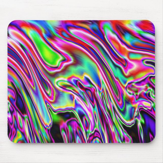 Neon Swirls Mouse Pad (Front)