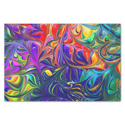 Neon Swirls Rainbow Colors Tissue Paper