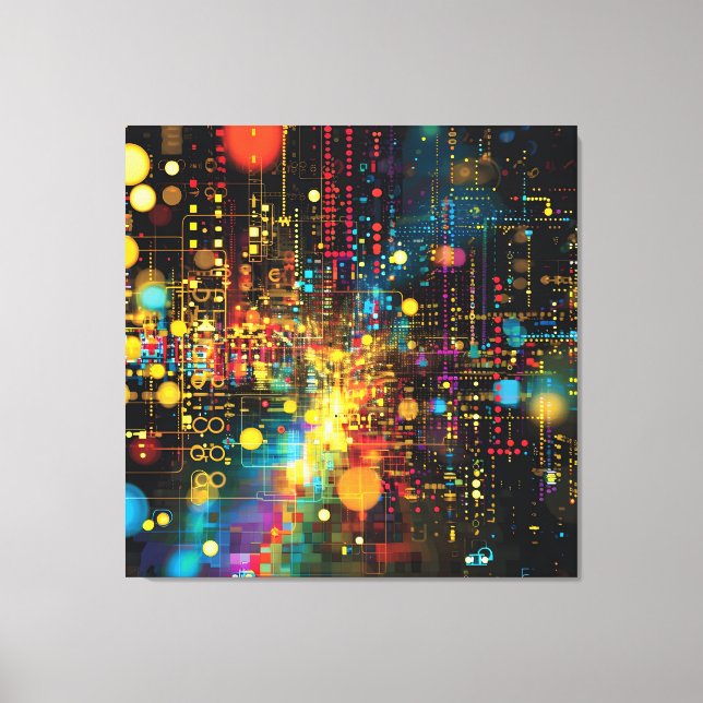 Neon Synthesis Canvas Print (Front)
