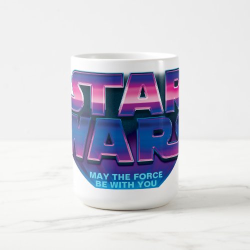 Neon Synthwave Star Wars Logo Coffee Mug
