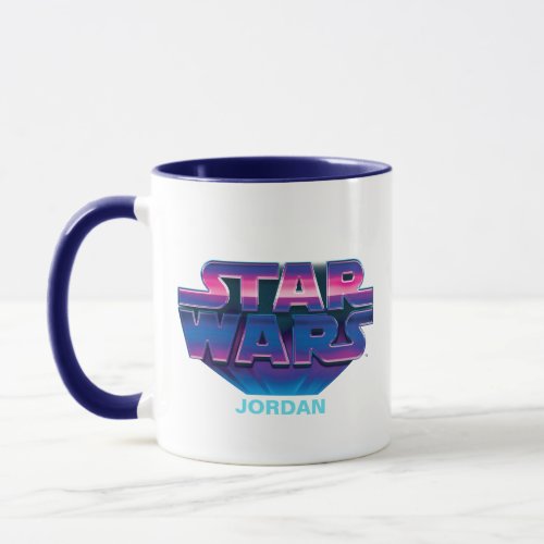 Neon Synthwave Star Wars Logo Mug