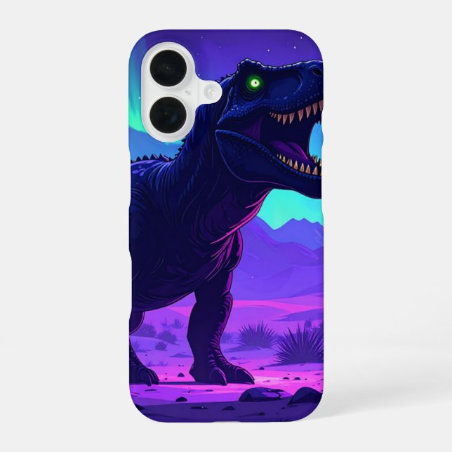 Neon T-Rex iPhone Case (Back)