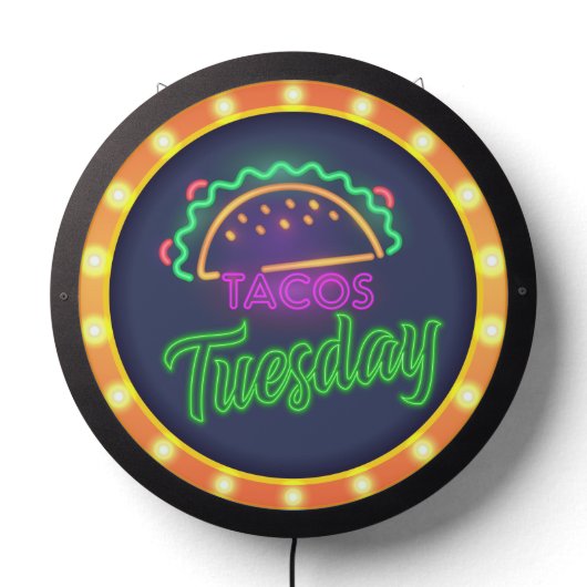 Neon Taco Tuesday LED Sign (Lights Off)