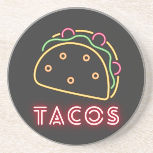 Neon Tacos Symbol  Coaster