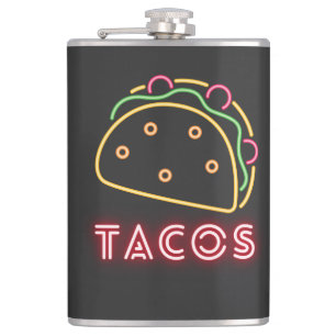 Neon Tacos Symbol Flask
