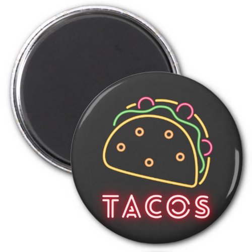 Neon Tacos Symbol Magnet