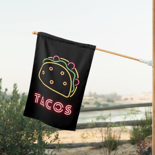Neon Tacos Symbol Outdoor Flag
