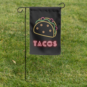 Neon Tacos Symbol Outdoor Garden Flag