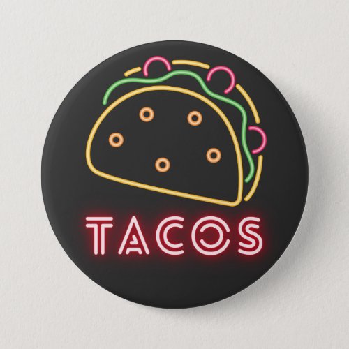 Neon Tacos Symbol   Text Button 
