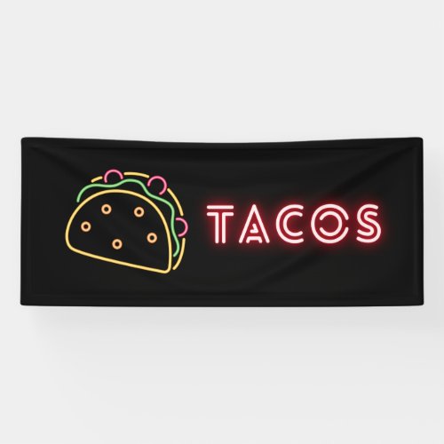 Neon Tacos Symbol Vinyl Banner