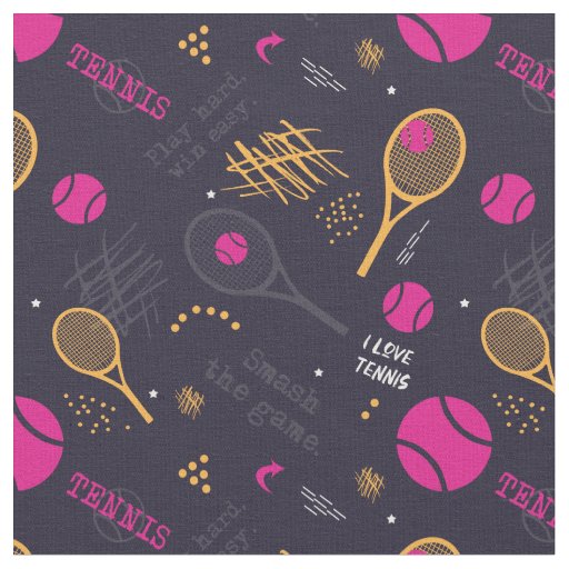 Neon Tennis pattern  custom size Fabric