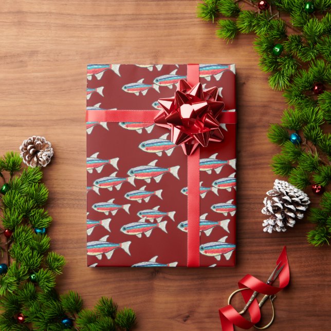 Neon Tetra Wrapping Paper (Holiday Gift)