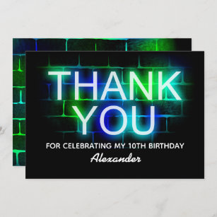 Neon Thank You Flat cards
