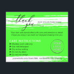 Neon Thank you Washing Tips Care Instruction Flyer<br><div class="desc">Neon Thank you Washing Tips Care Instruction</div>