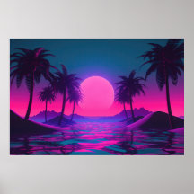 Neon Tides: A Vaporwave Celebration of Oceans