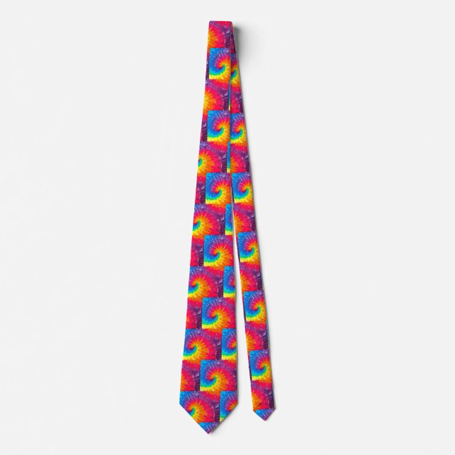 Neon Tie-dye Pattern Neck Tie (Front)
