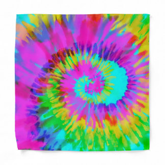 Neon Tie Dye Swirl Bandana