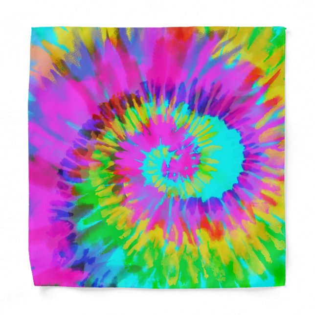 Neon Tie Dye Swirl Bandana (Front)