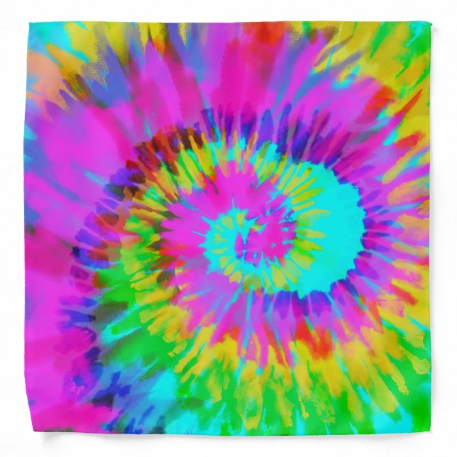 Neon Tie Dye Swirl Bandana (Front)