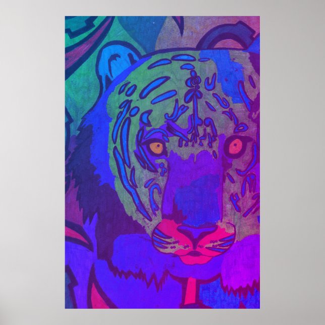 Neon Tiger BlackLight Poster (Front)