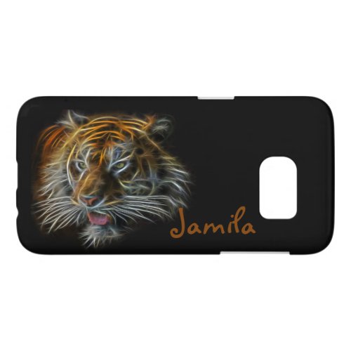 Neon Tiger Face Abstract Samsung Galaxy S7 Case