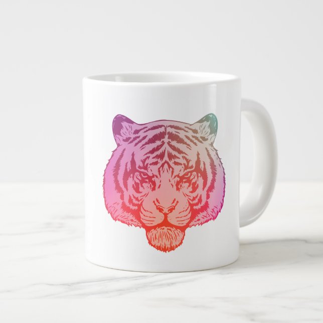 Neon Tiger Giant Coffee Mug (Front Right)