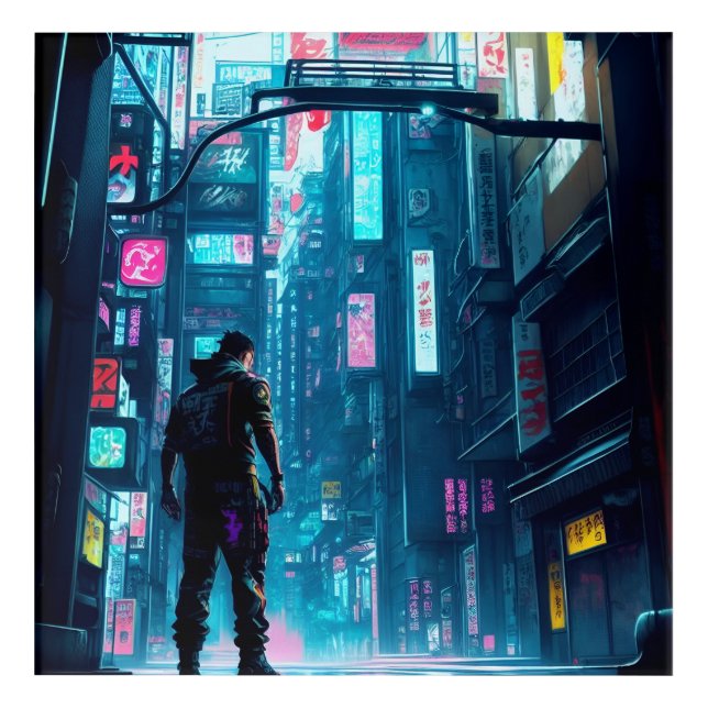 Neon Tokyo Nights Acrylic Print (Front)
