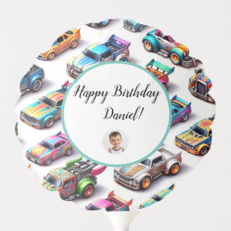 Neon Toy Car Birthday Custom Balloon