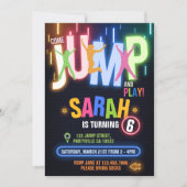 Neon Trampoline Bounce Birthday Party Invitation (Front)