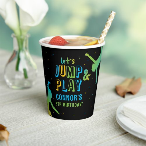 Neon Trampoline Park Boys Birthday Party Paper Cups