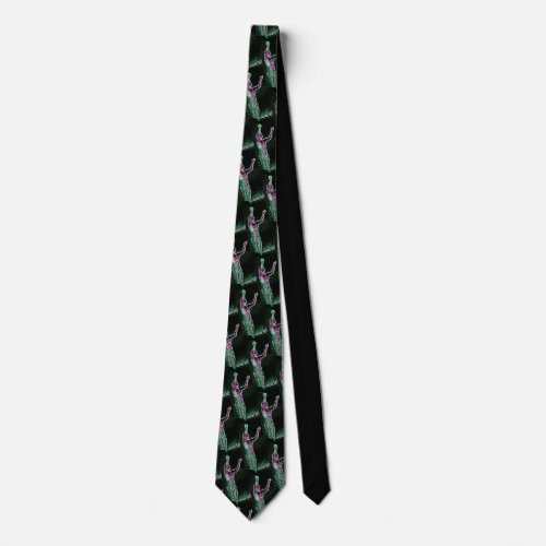 Neon Transparent Man Reaching For the Sky I AM MAN Neck Tie