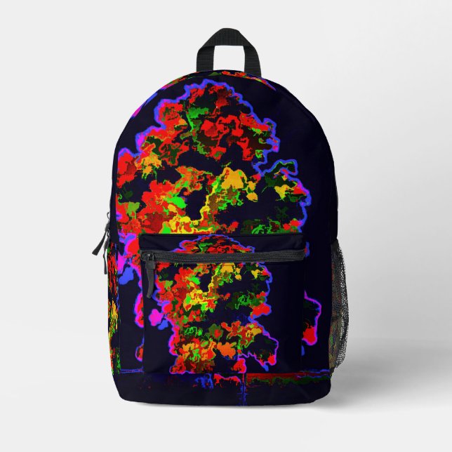 Neon Tree Explosion Printed Backpack (Front)