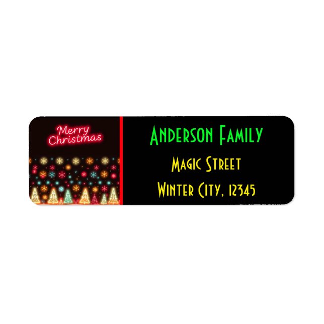 Neon Trendy Christmas Holiday Collection Label (Front)