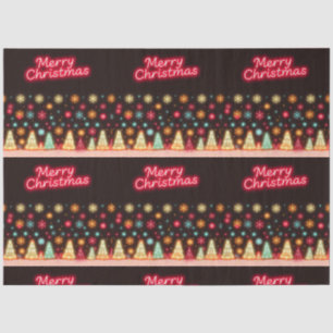 Neon Trendy Christmas Holiday Collection Tissue Paper