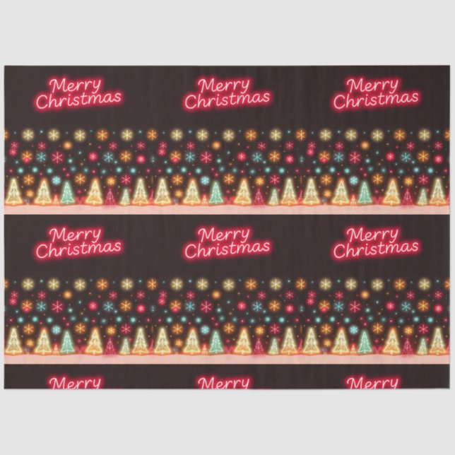 Neon Trendy Christmas Holiday Collection Tissue Paper (Front)
