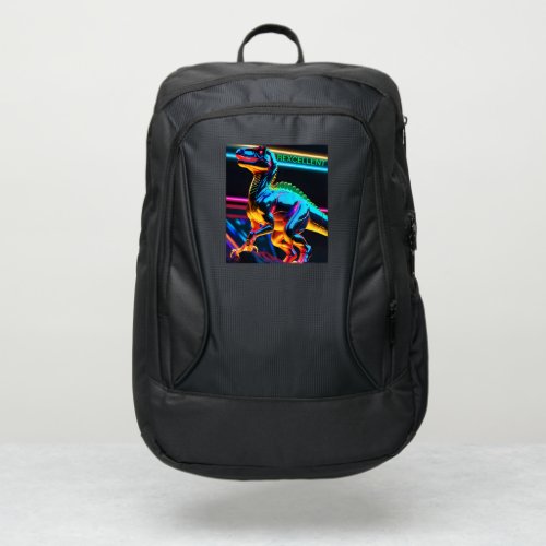 Neon Trex Dinosaur Port Authority Backpack