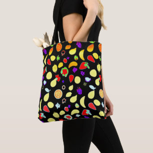 Neon Tropic Fruits Burst Tote Bag